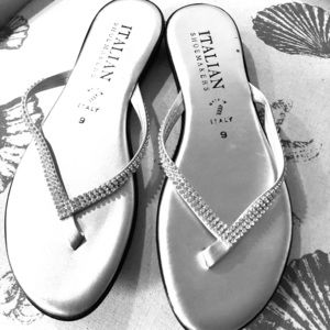 Rhinestone flip flops